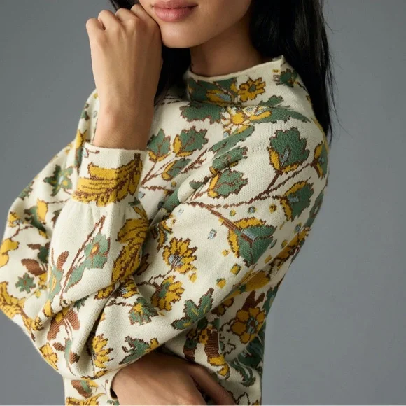 Floral mock neck sweater - Picture 3 of 12
